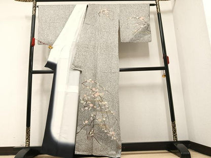 平和屋着物●訪問着 草花文 金彩 正絹 逸品 AABB2924ph