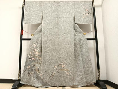 平和屋着物●訪問着 草花文 金彩 正絹 逸品 AABB2924ph