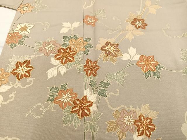 平和屋着物●訪問着 友禅 駒刺繍 枝花文 金彩 正絹 逸品 AABB2963ph
