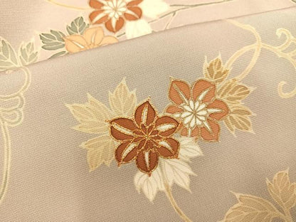 平和屋着物●訪問着 友禅 駒刺繍 枝花文 金彩 正絹 逸品 AABB2963ph