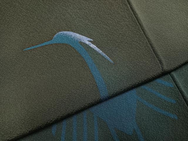 平和屋着物●世界的人形師 辻村寿三郎 ジュサブロー 訪問着 刺繍 鷺 暈し染め 正絹 逸品 AABB2935ph