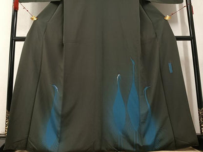平和屋着物●世界的人形師 辻村寿三郎 ジュサブロー 訪問着 刺繍 鷺 暈し染め 正絹 逸品 AABB2935ph