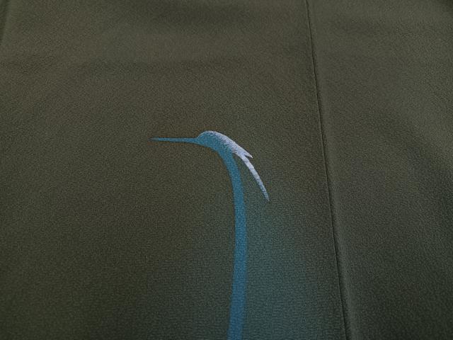 平和屋着物●世界的人形師 辻村寿三郎 ジュサブロー 訪問着 刺繍 鷺 暈し染め 正絹 逸品 AABB2935ph