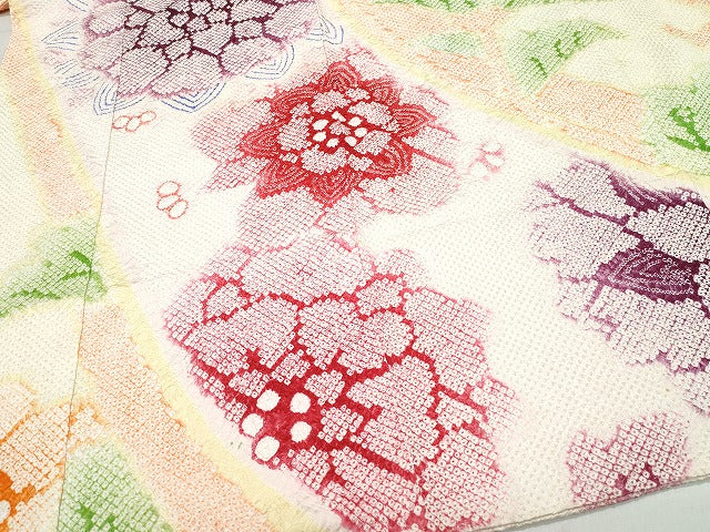 平和屋着物●名門 藤娘きぬたや・総絞り 振袖 舞花文 正絹 逸品 CAAY2899vf