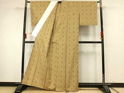 平和屋着物▽上質な紬 単衣 真綿ぜんまい紬 反端付き 正絹 逸品 未使用 AABA7733fy