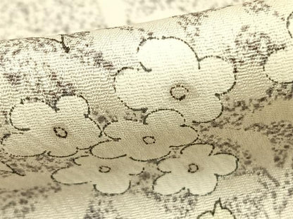 平和屋着物▽上質な小紋 単衣 草花文 正絹 逸品 AABA7780fy