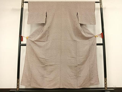平和屋着物▽上質なお召 単衣 花尽くし 正絹 逸品 AABB2076fy