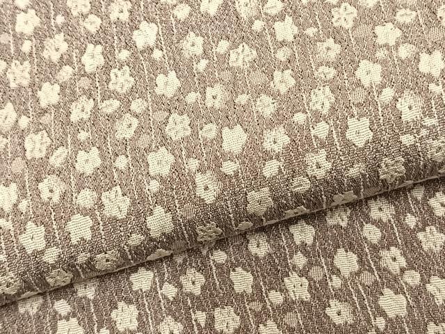 平和屋着物▽上質なお召 単衣 花尽くし 正絹 逸品 AABB2076fy