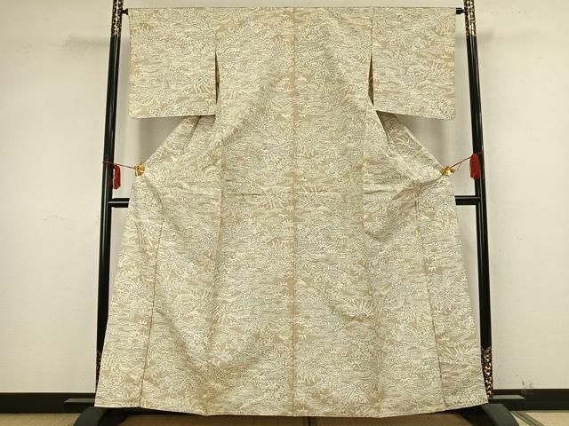 平和屋着物▽本場大島紬 単衣 風景文 正絹 逸品 AABB2077fy