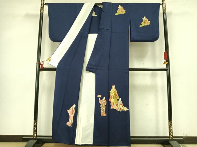 平和屋着物▽訪問着 単衣 人物文 金彩 正絹 逸品 AABB2075fy