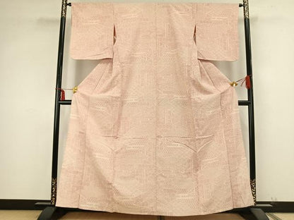 平和屋着物▽上質な紬 単衣 切嵌文 正絹 逸品 AABB2058fy