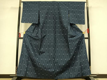 平和屋着物▽上質な紬 単衣 立涌文 正絹 逸品 AABB2066fy