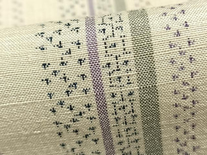 平和屋着物▽上質な紬 単衣 90亀甲 間道 正絹 逸品 AABB2080fy