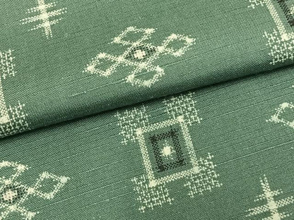 平和屋着物▽上質な紬 単衣 琉球絣 反端付き 正絹 逸品 未使用 AABB2081fy