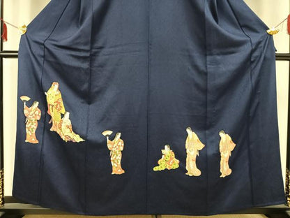 平和屋着物▽訪問着 単衣 人物文 金彩 正絹 逸品 AABB2075fy