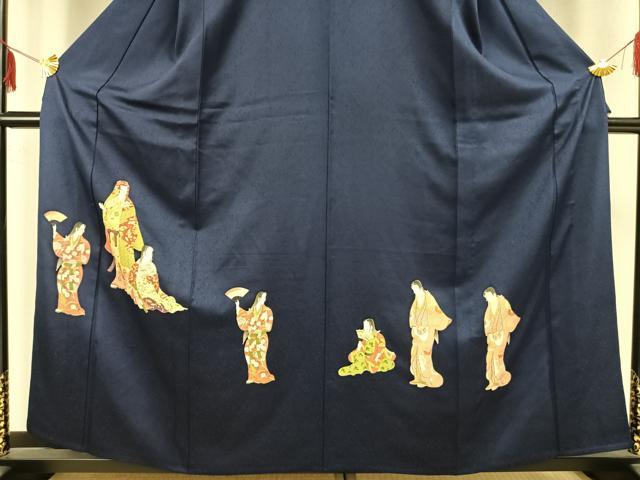 平和屋着物▽訪問着 単衣 人物文 金彩 正絹 逸品 AABB2075fy
