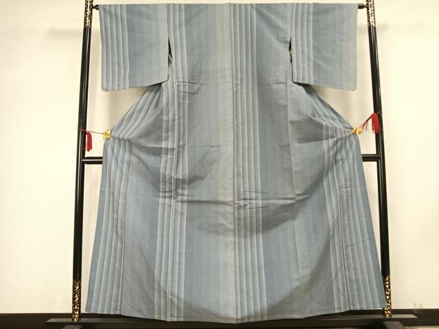 平和屋着物▽上質な紬　単衣　間道　正絹　逸品　AABB2089fy