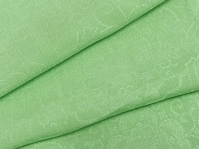 平和屋着物▽上質な色無地 単衣 吉祥花地紋 若緑色 正絹 逸品 AABB2084fy