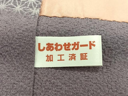 平和屋着物＃道中着　麻の葉文　ロング丈　正絹　逸品　CAAX7871ua