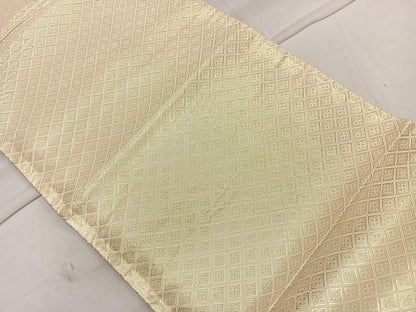 平和屋着物◎全通柄袋帯 斜縞 金糸 正絹 逸品 CAAX7905ua