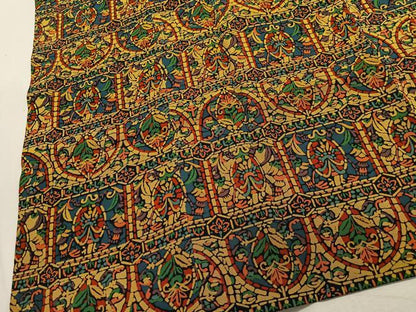 平和屋着物∞道行コート　更紗花文　正絹　逸品　CAAX7883ua