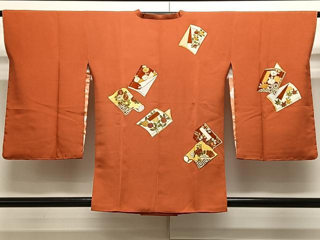 平和屋着物∞道行コート 駒刺繍 冊子花文 藤花房 金彩 正絹 逸品 未使用 CAAX7875ua