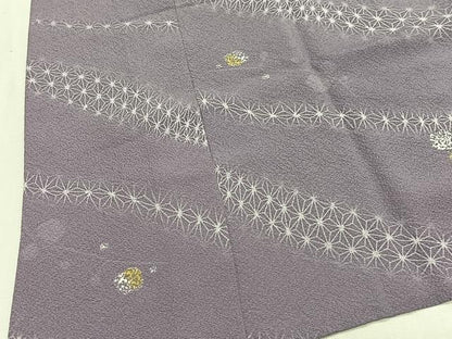 平和屋着物＃道中着　麻の葉文　ロング丈　正絹　逸品　CAAX7871ua