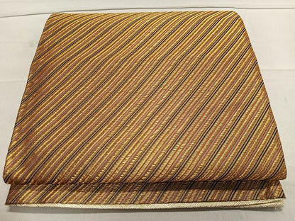 平和屋着物◎全通柄袋帯 斜縞 金糸 正絹 逸品 CAAX7905ua