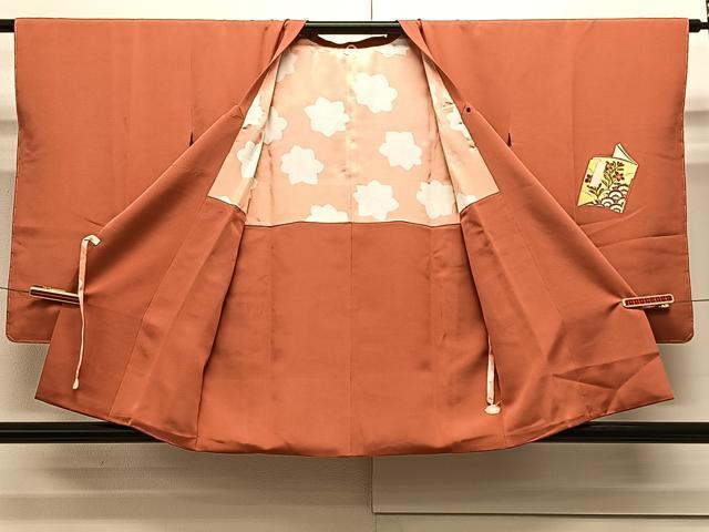 平和屋着物∞道行コート 駒刺繍 冊子花文 藤花房 金彩 正絹 逸品 未使用 CAAX7875ua