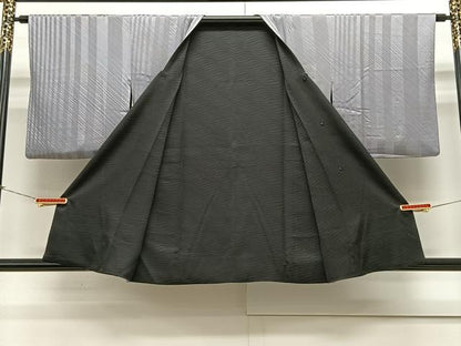 平和屋着物∞道行コート　リバーシブル　間道　正絹　逸品　CAAX7879ua
