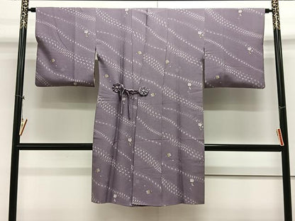 平和屋着物＃道中着　麻の葉文　ロング丈　正絹　逸品　CAAX7871ua