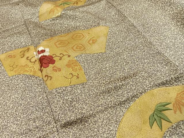 平和屋着物●訪問着　刺繍　地紙草花文　金彩　正絹　逸品　AABB1725mf