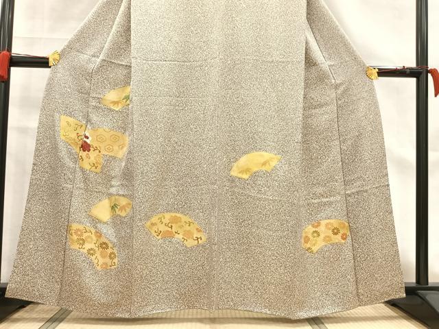 平和屋着物●訪問着　刺繍　地紙草花文　金彩　正絹　逸品　AABB1725mf