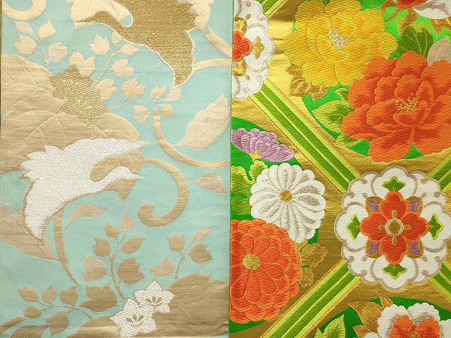 平和屋本店■袋帯 西陣 まとめて100点 鳳凰 鶴 蝶 花柄 宝相華 服部織物謹製 金銀糸 など 着用可能多数 未使用品あり 全て正絹 se3673