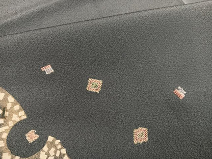 平和屋着物●訪問着　刺繍　雪輪文様　金銀彩　正絹　逸品　AABB2971ph