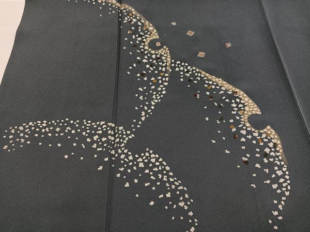 平和屋着物●訪問着　刺繍　雪輪文様　金銀彩　正絹　逸品　AABB2971ph
