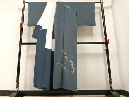 平和屋着物●訪問着　刺繍　雪輪文様　金銀彩　正絹　逸品　AABB2971ph
