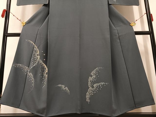 平和屋着物●訪問着　刺繍　雪輪文様　金銀彩　正絹　逸品　AABB2971ph
