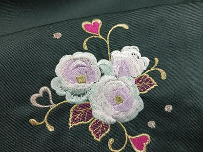 平和屋着物●行灯袴　刺繍　舞花文　金糸　洗える着物　未使用　AABB3612ph