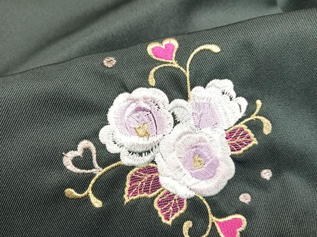 平和屋着物●行灯袴　刺繍　舞花文　金糸　洗える着物　未使用　AABB3603ph