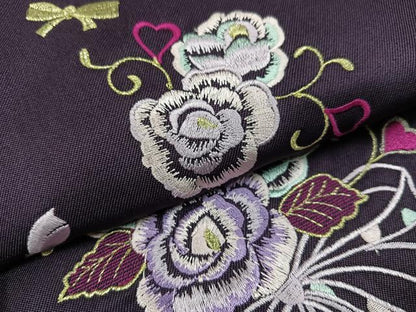 平和屋着物●行灯袴 刺繍 舞花文 金糸 洗える着物 未使用 AABB2991ph