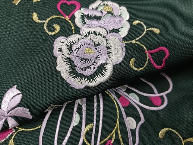 平和屋着物●行灯袴　刺繍　舞花文　金糸　洗える着物　未使用　AABB3607ph
