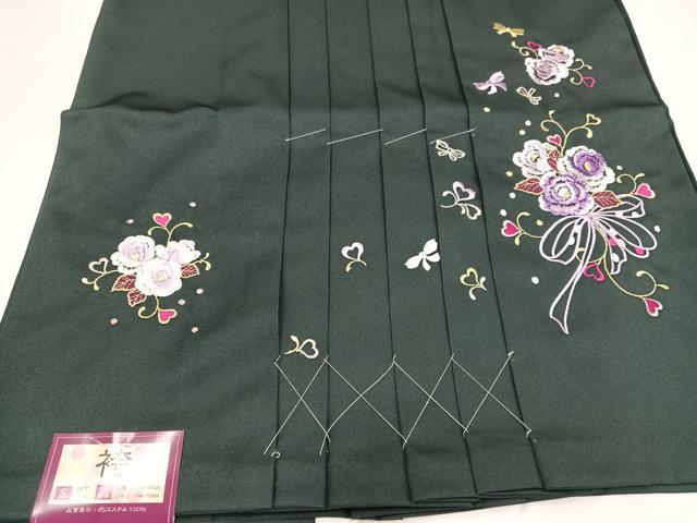 平和屋着物●行灯袴　刺繍　舞花文　金糸　洗える着物　未使用　AABB3607ph