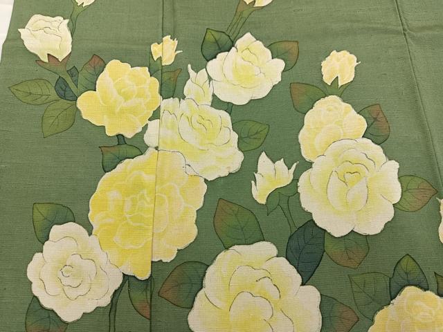 平和屋着物●訪問着 作家物 紬地 枝花文 正絹 逸品 AABB3635ph