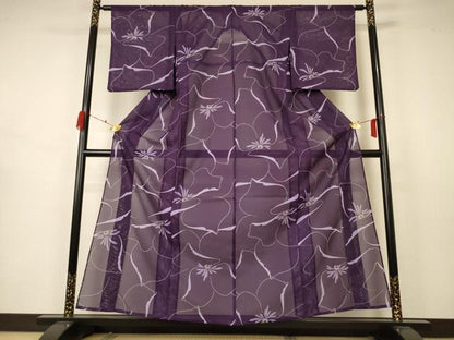平和屋着物＊夏物 小紋 絽 花づくし 洗える着物 AABB2533jd