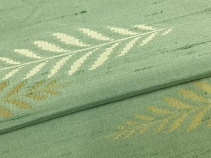 平和屋着物▽上質な紬 単衣 舞葉文 正絹 逸品 AABB2128fy