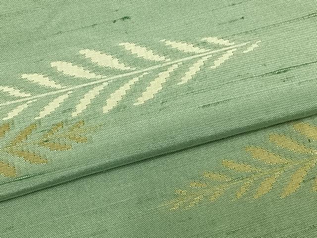 平和屋着物▽上質な紬 単衣 舞葉文 正絹 逸品 AABB2128fy