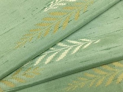 平和屋着物▽上質な紬 単衣 舞葉文 正絹 逸品 AABB2128fy