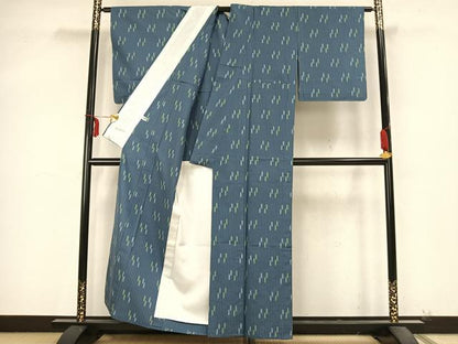 平和屋着物▽上質な紬 単衣 縞 正絹 逸品 未使用 AABB2142fy