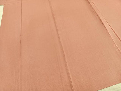平和屋着物▽江戸小紋 単衣 万筋 ピンク色×白色 正絹 逸品 AABB2155fy